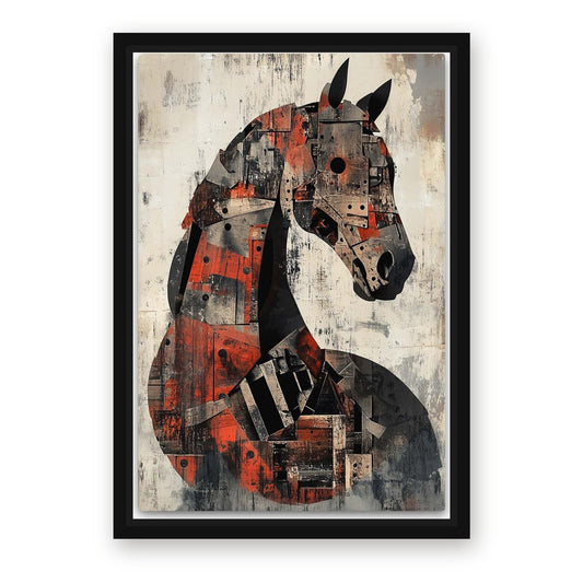 Large Horse Canvas Art – with Premium Black wood frame