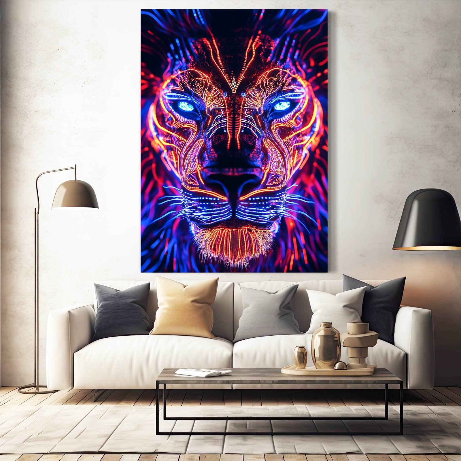 Large Lion Canvas Wall Art
