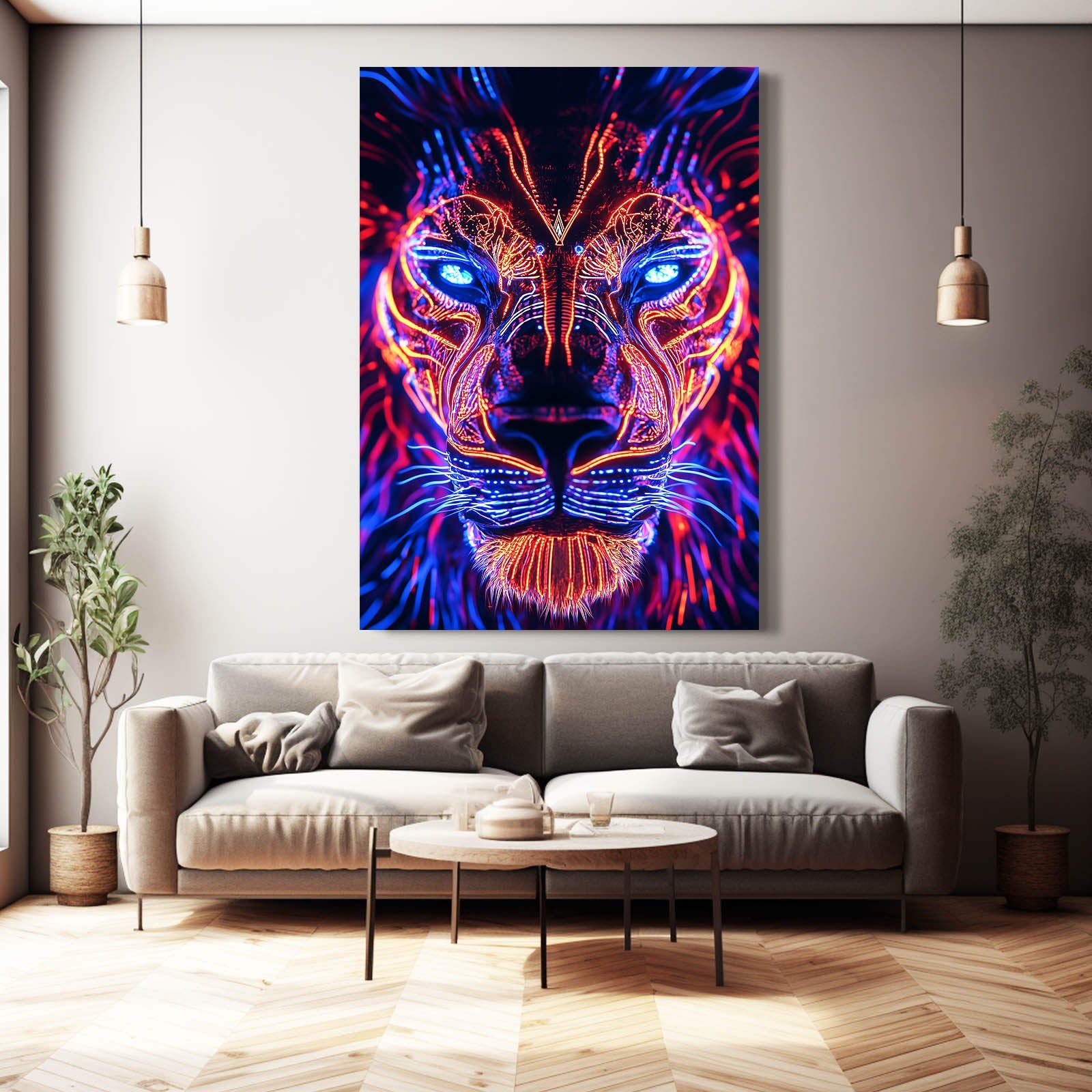 Large Lion Canvas Wall Art