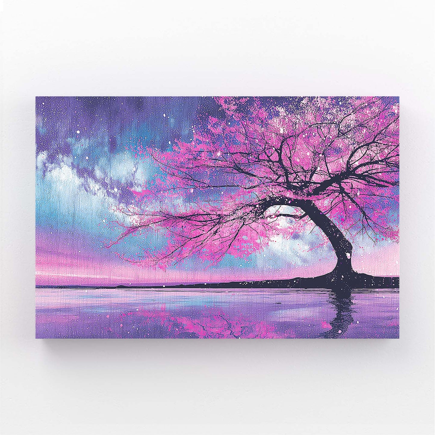Lavender Lake Tree Cherry Blossom Canvas Art – lavender lake tree cherry blossom canvas print