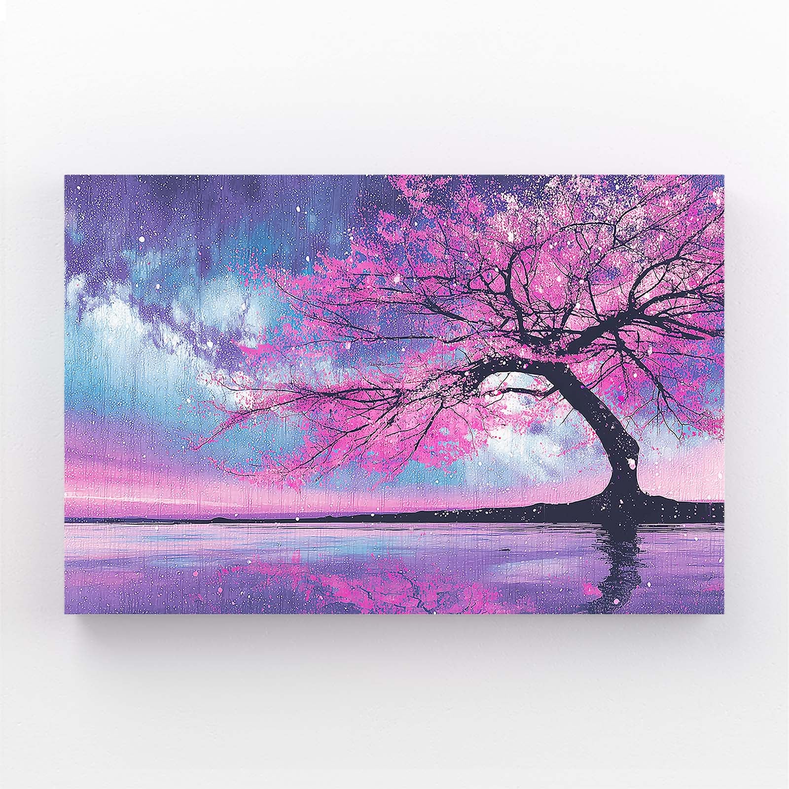 Lavender Lake Tree Cherry Blossom Canvas Art – lavender lake tree cherry blossom canvas print