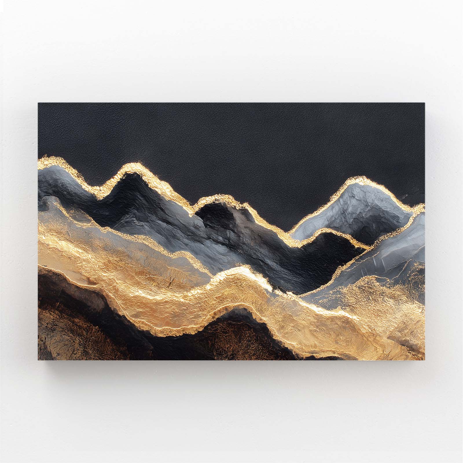 Layered Gold Peaks Wall Decor – layered gold peaks gold canvas print