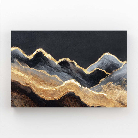 Layered Gold Peaks Wall Decor – layered gold peaks gold canvas print