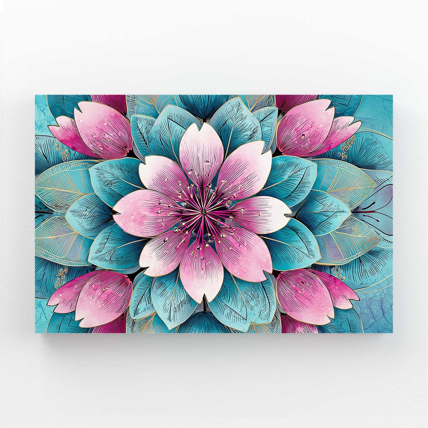 Layered Petal Mandala Cherry Blossom Wall Decor – layered petal mandala cherry blossom canvas print