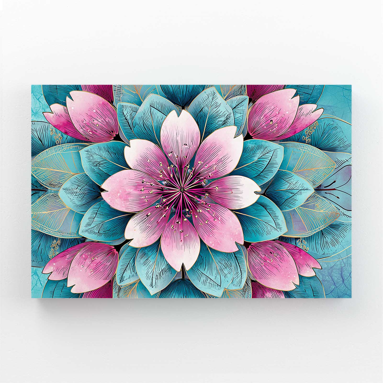 Layered Petal Mandala Cherry Blossom Wall Decor – layered petal mandala cherry blossom canvas print