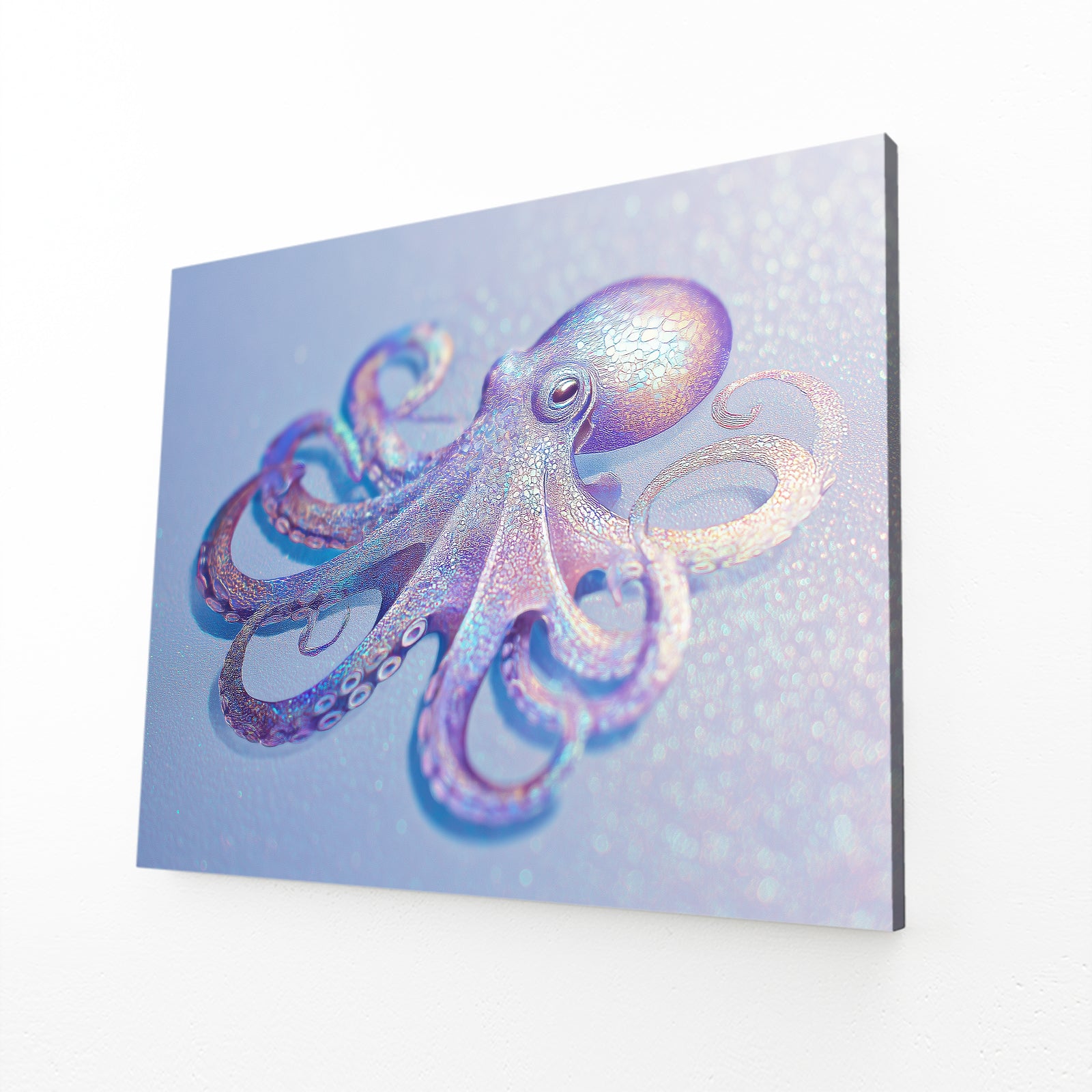 Lilac Reef Glide Octopus Canvas – angled canvas view on white background