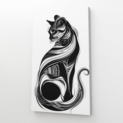 Line Art Cat Wall Art