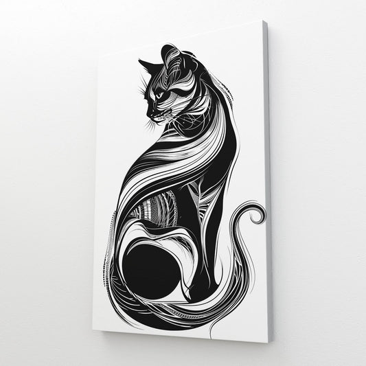 Line Art Cat Wall Art