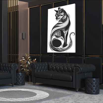 Line Art Cat Wall Art