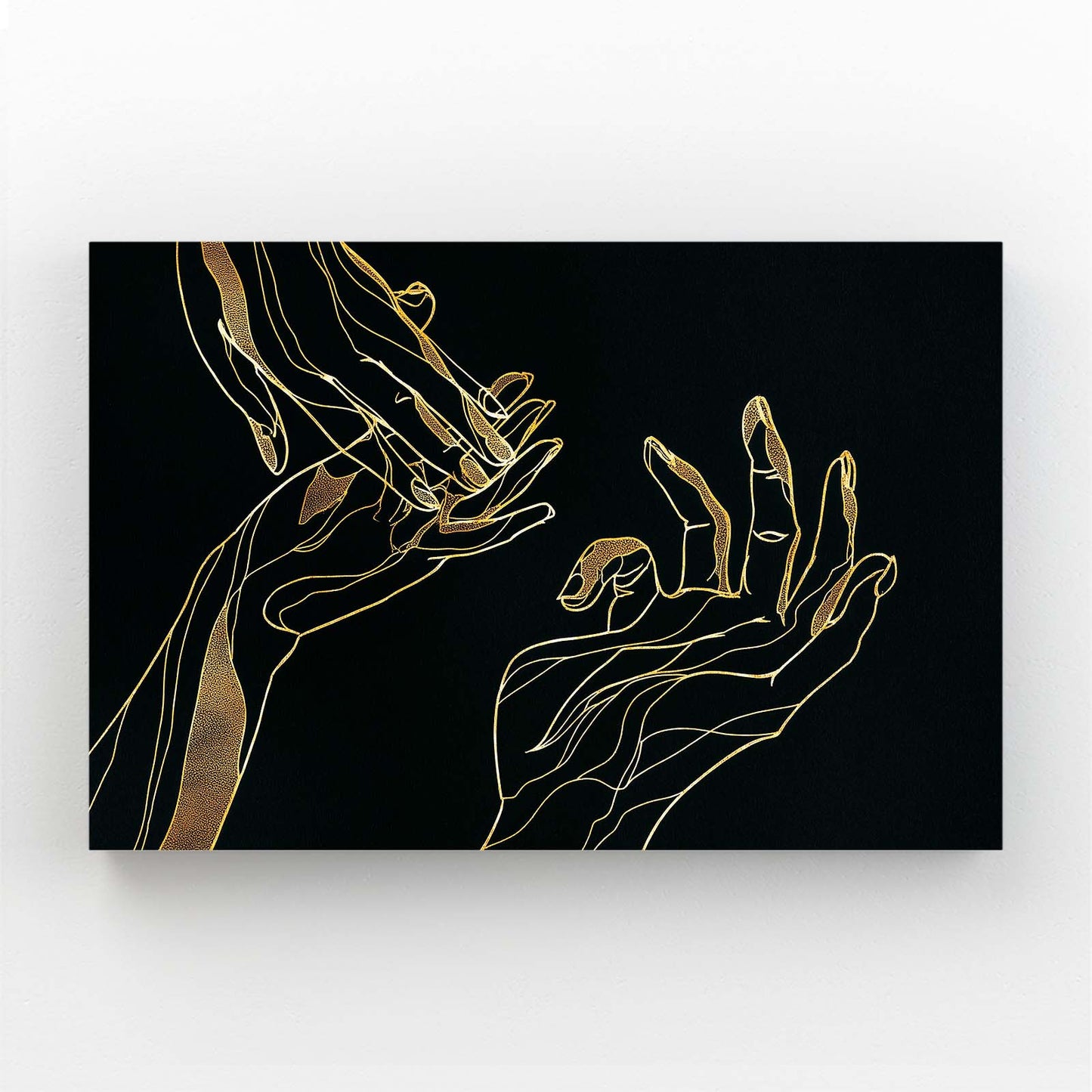 Line Art Hands Gold Wall Art – line art hands gold canvas print