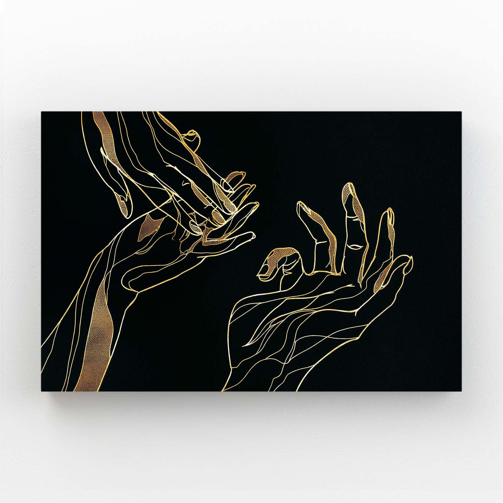 Line Art Hands Gold Wall Art – line art hands gold canvas print