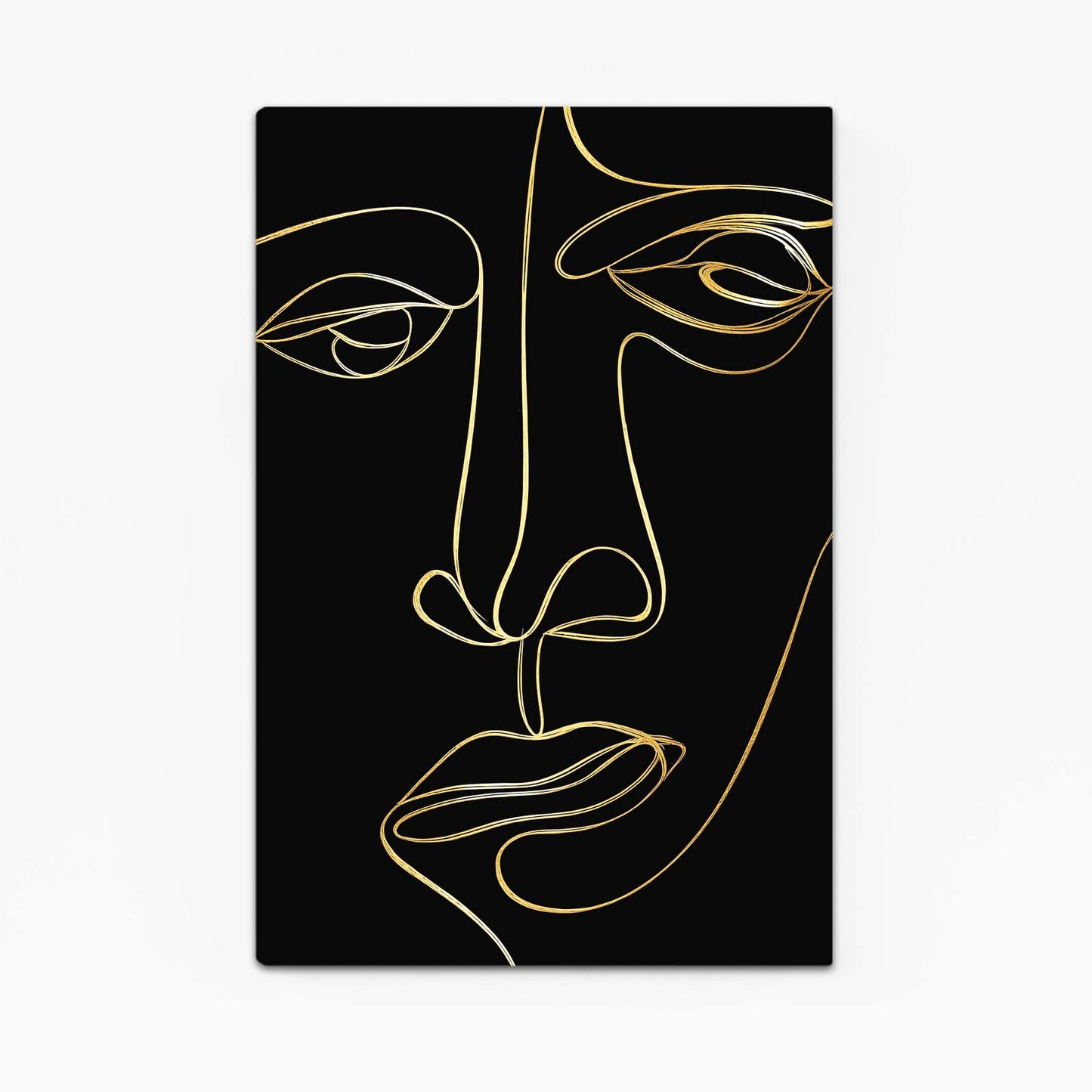 Line Face Portrait Gold Art – line face portrait gold canvas print