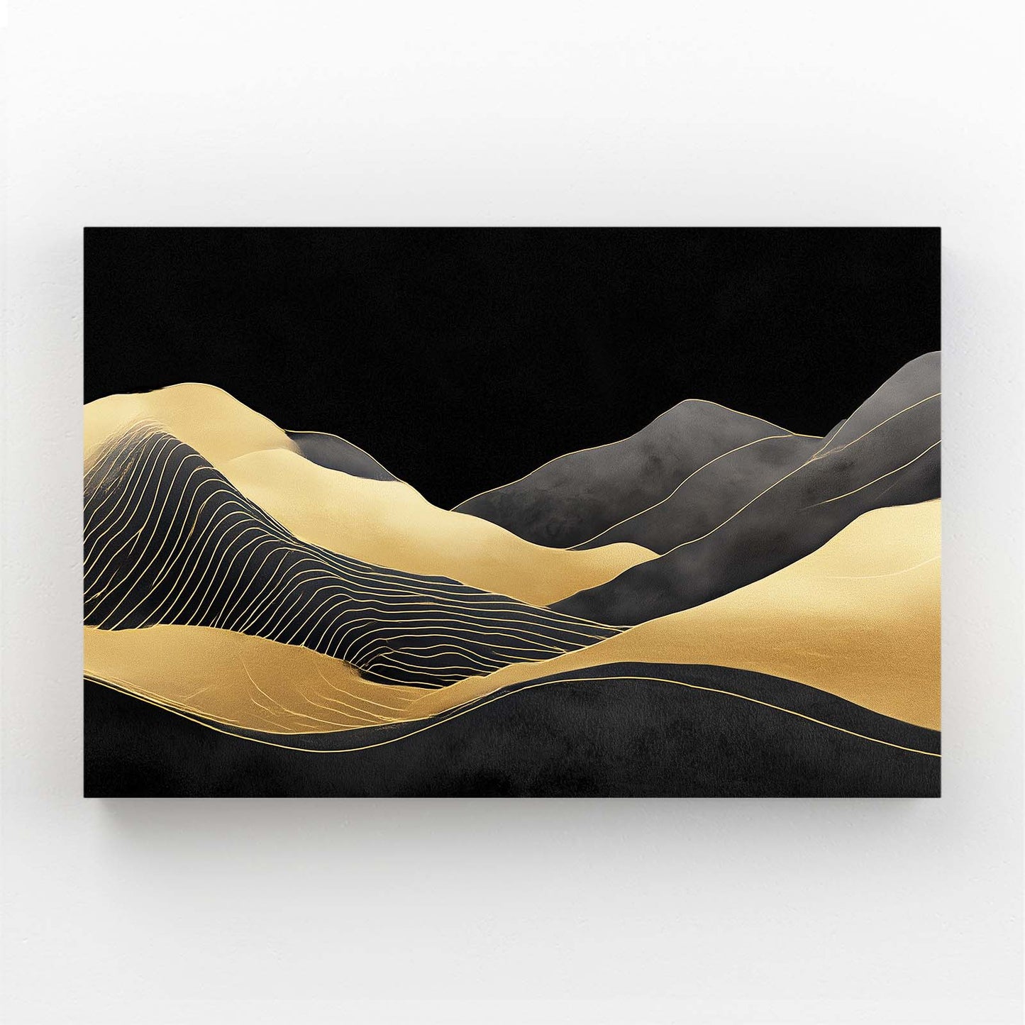 Line Hills Nightfall Gold Canvas Art – line hills nightfall gold canvas print