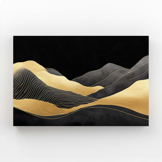 Line Hills Nightfall Gold Canvas Art – line hills nightfall gold canvas print