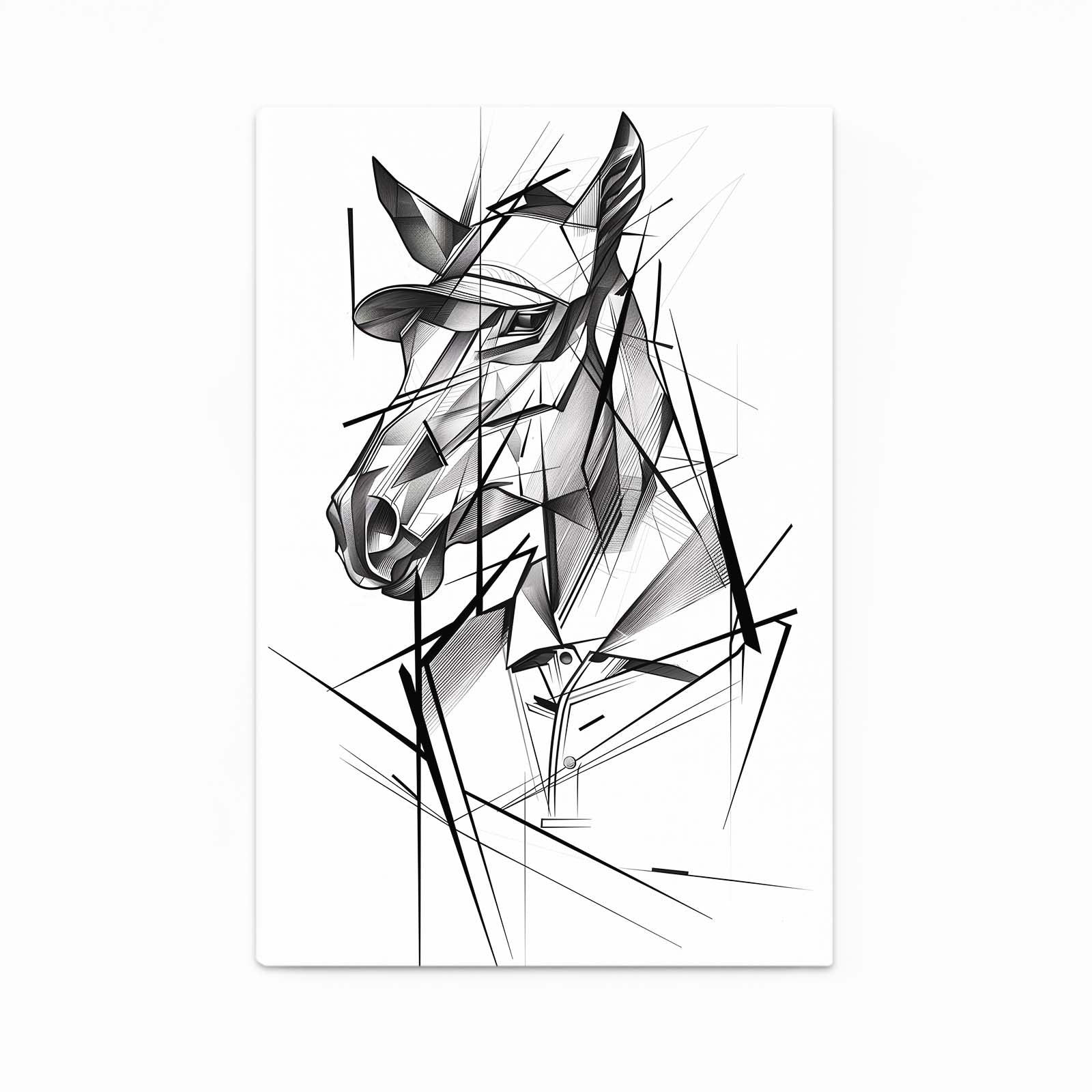 Line Horse Canvas – angled canvas view on white background