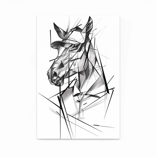 Line Horse Canvas – angled canvas view on white background