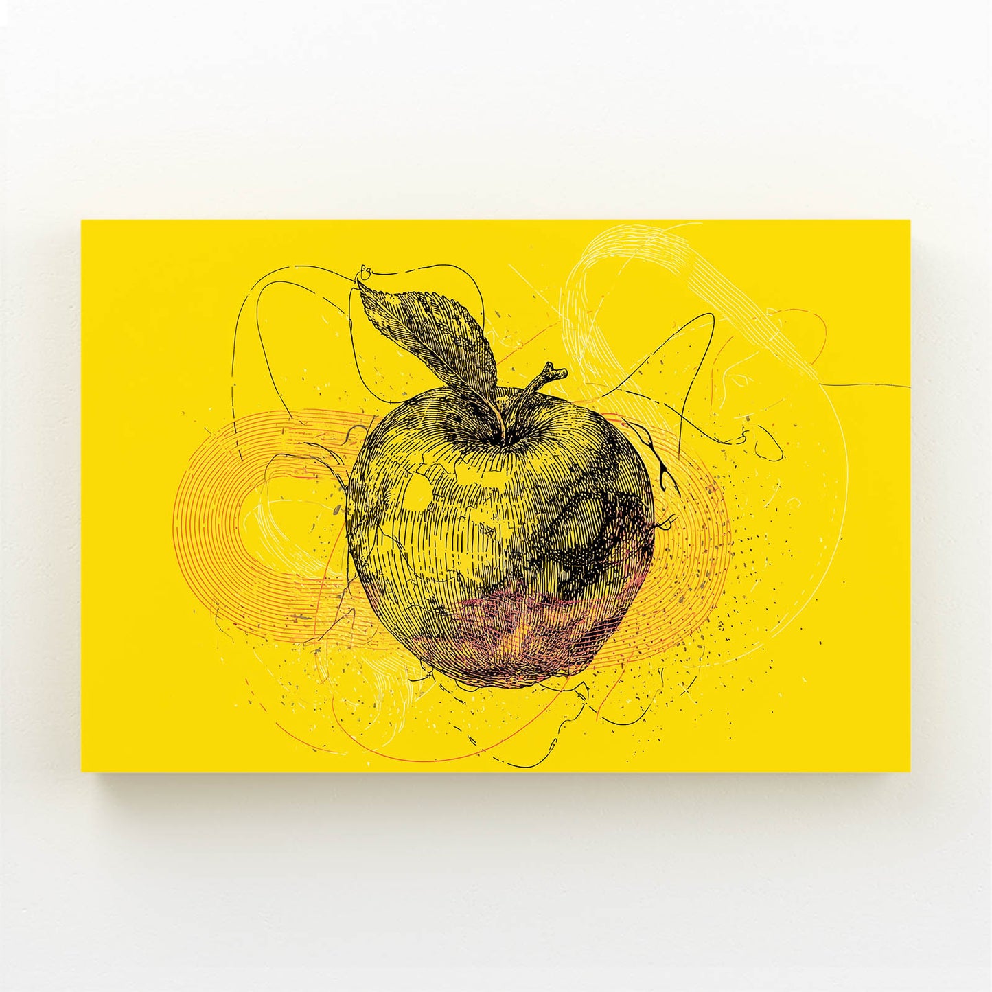 Line Sketch Yellow Apple Prints – line sketch yellow apple canvas print