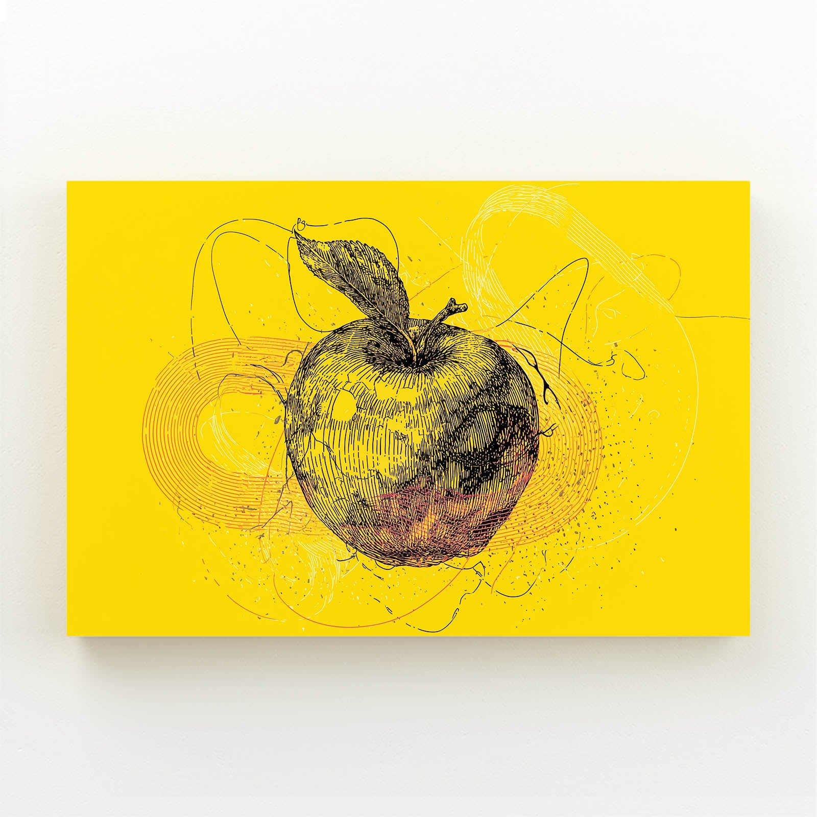 Line Sketch Yellow Apple Prints – line sketch yellow apple canvas print