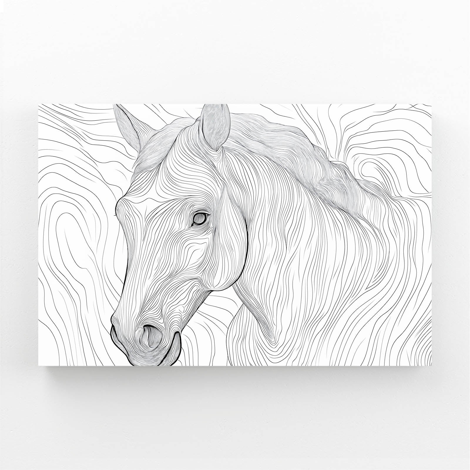 Lined Horse Canvas – angled canvas view on white background