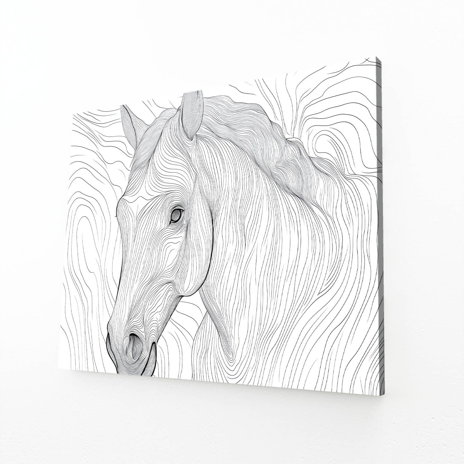 Lined Horse Canvas – angled canvas view on white background