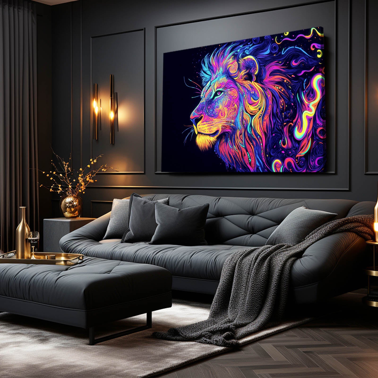 Lion Abstract Canvas