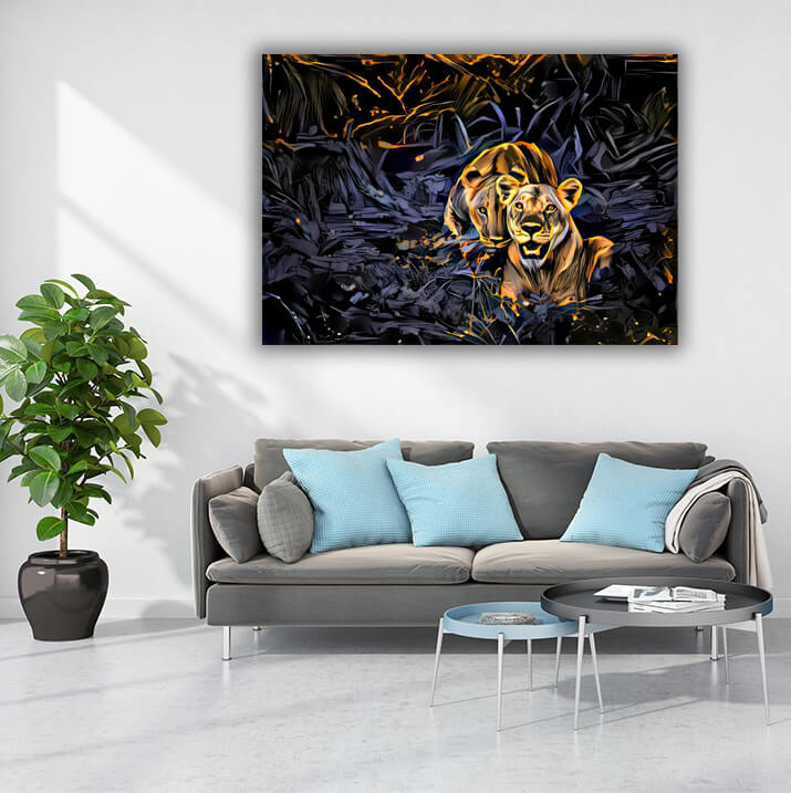 Lion And Lioness Art