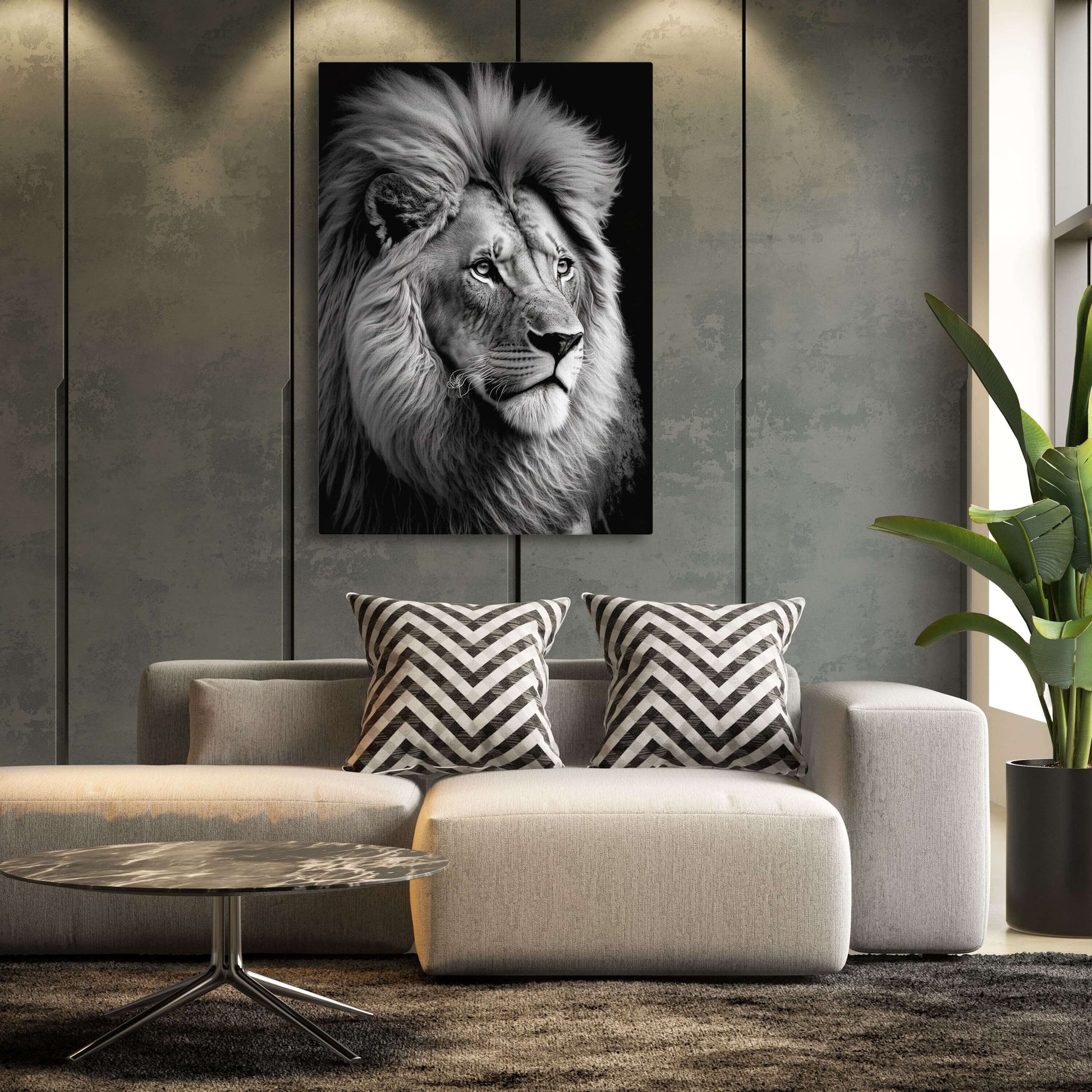Lion Art Black And White