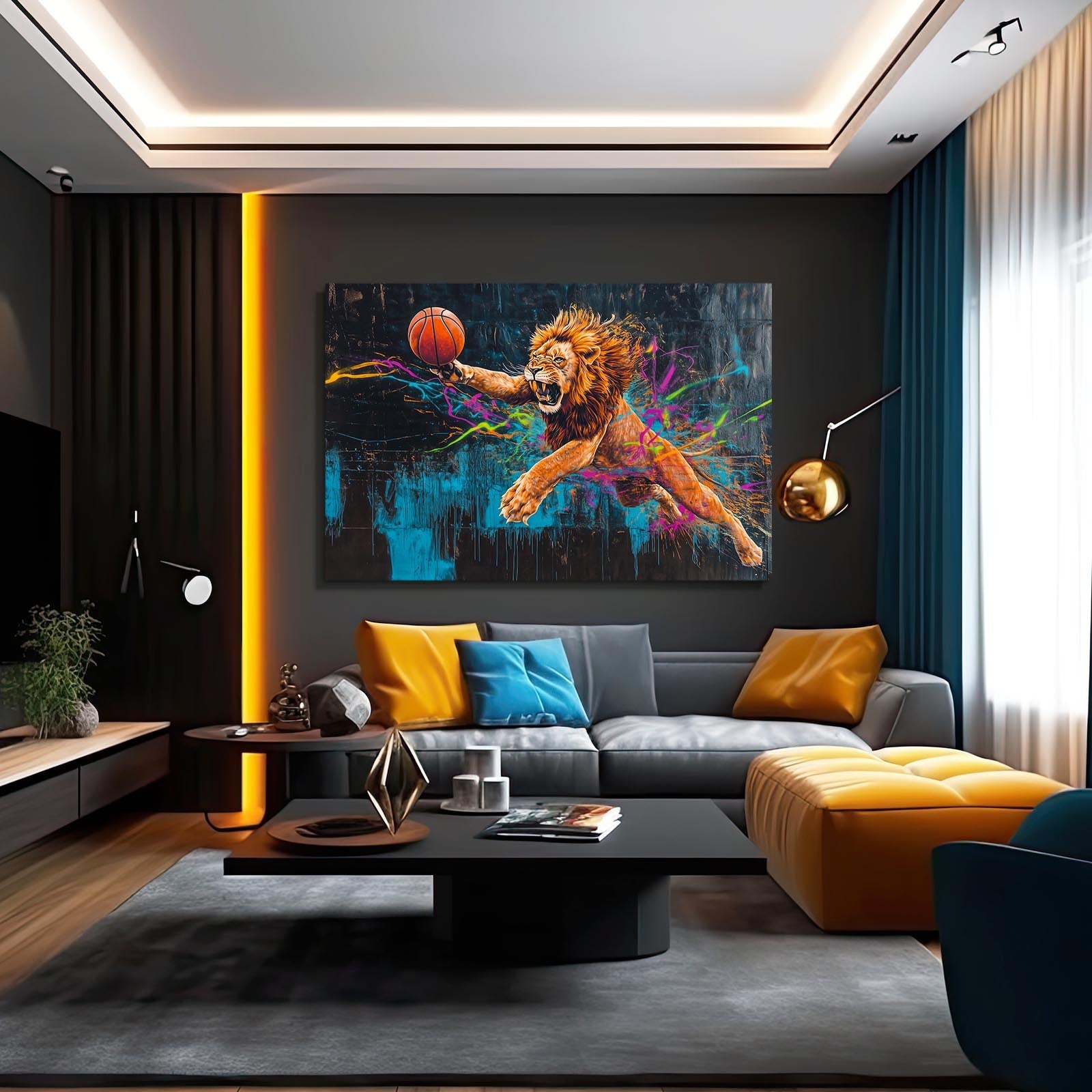 Lion Basketball Wall Art