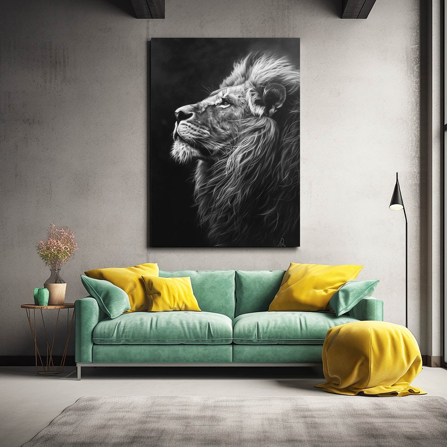 Lion Black And White Art