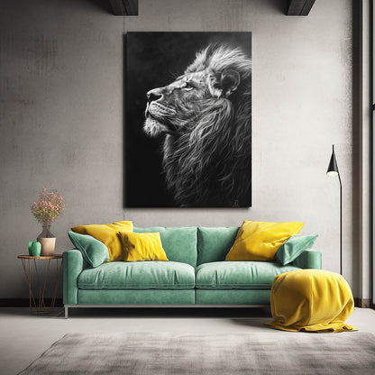 Lion Black And White Art