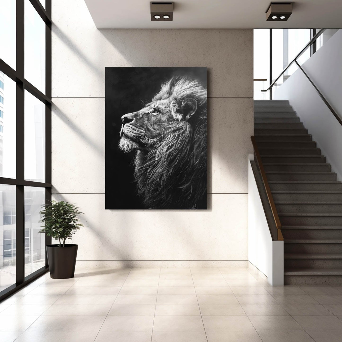 Lion Black And White Art