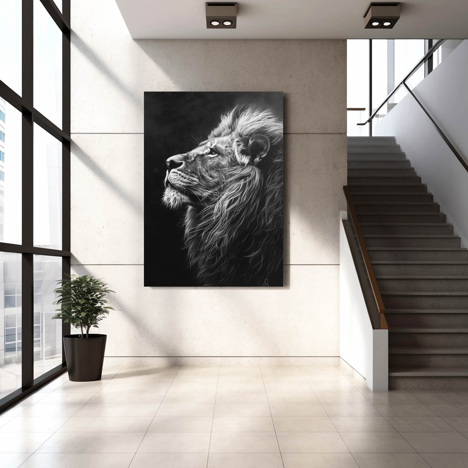 Lion Black And White Art