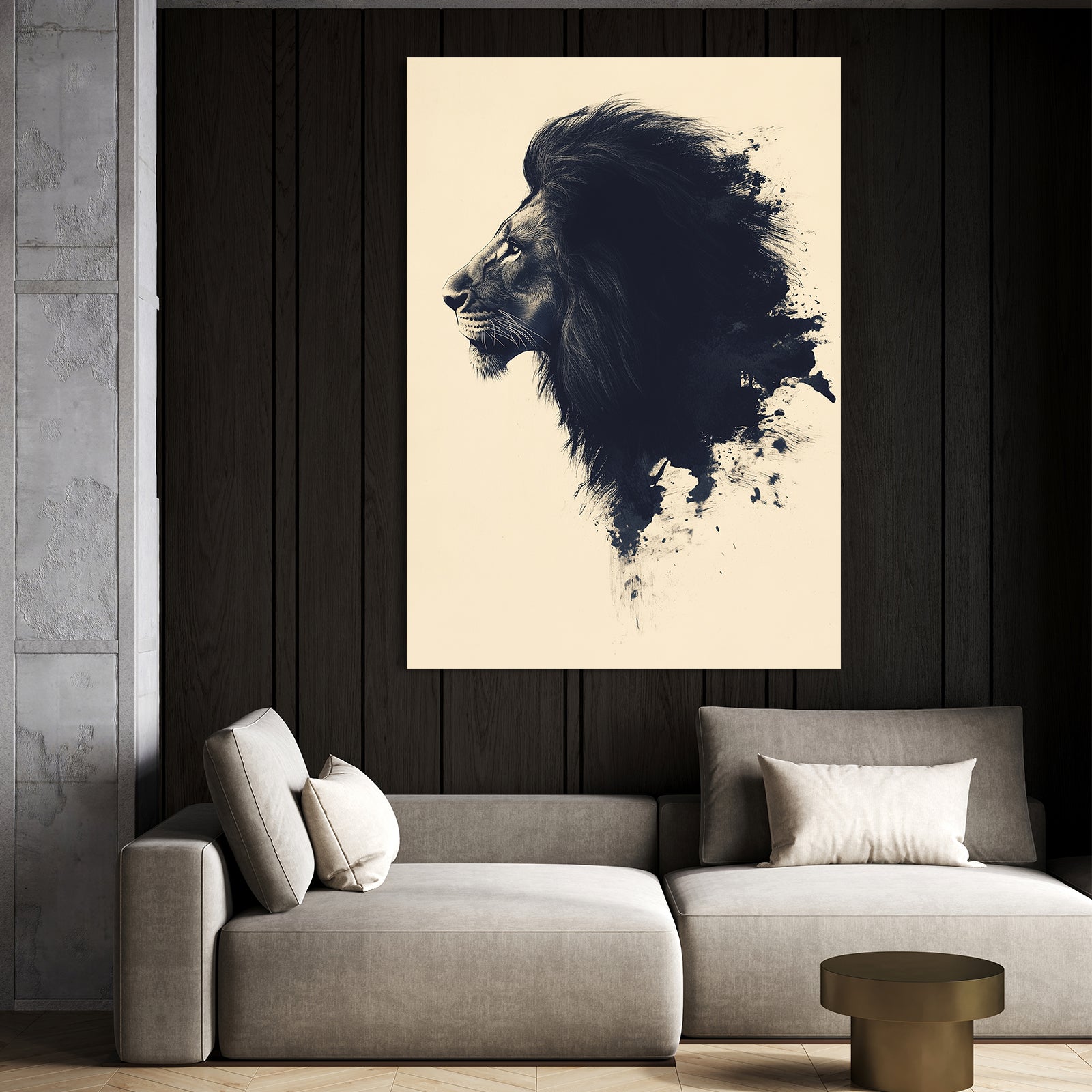 Lion Black And White Wall Art