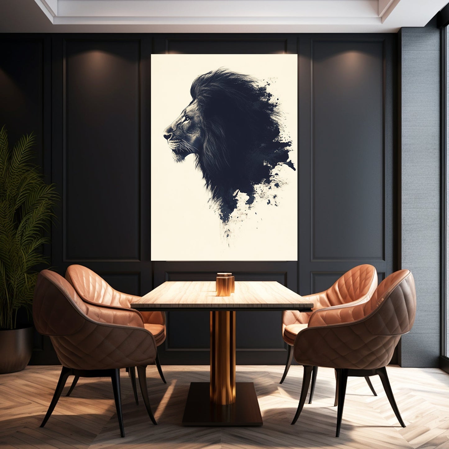 Lion Black And White Wall Art