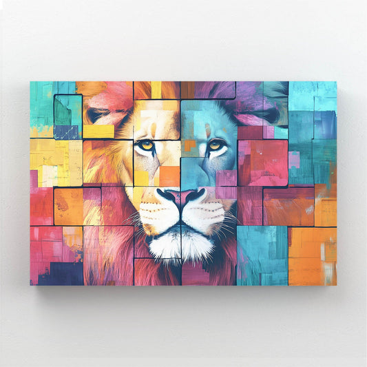 Lion Canvas Geometric