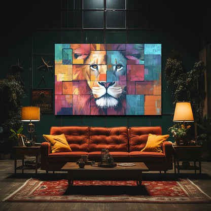 Lion Canvas Geometric