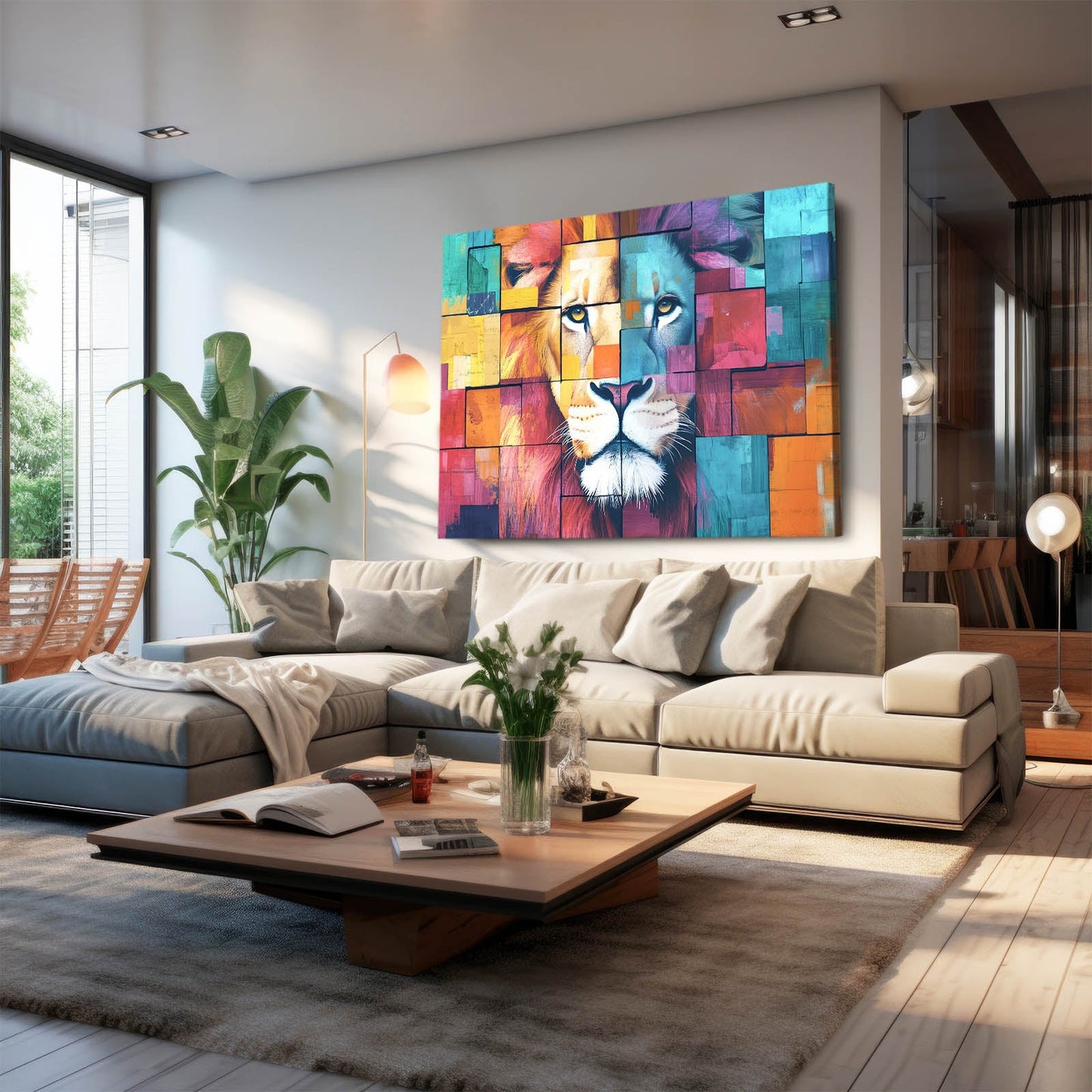 Lion Canvas Geometric