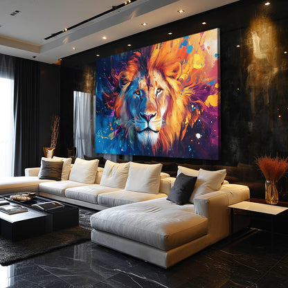 Lion Colorful Wall Art