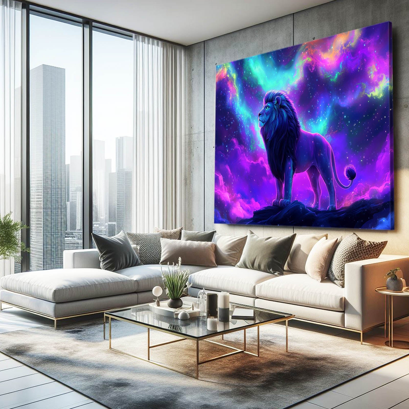 Lion Cosmic Wall Art