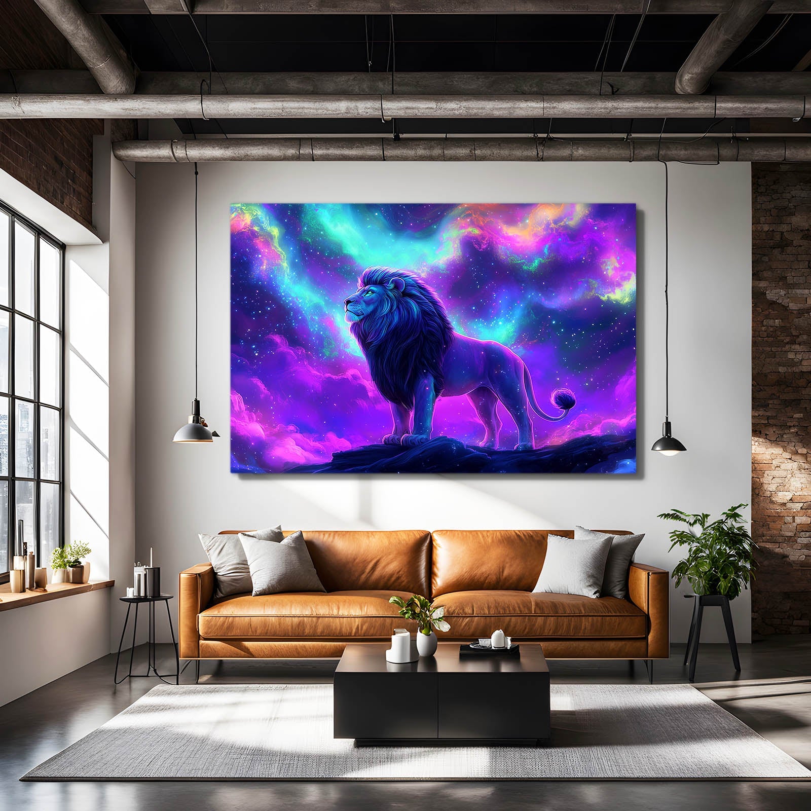 Lion Cosmic Wall Art