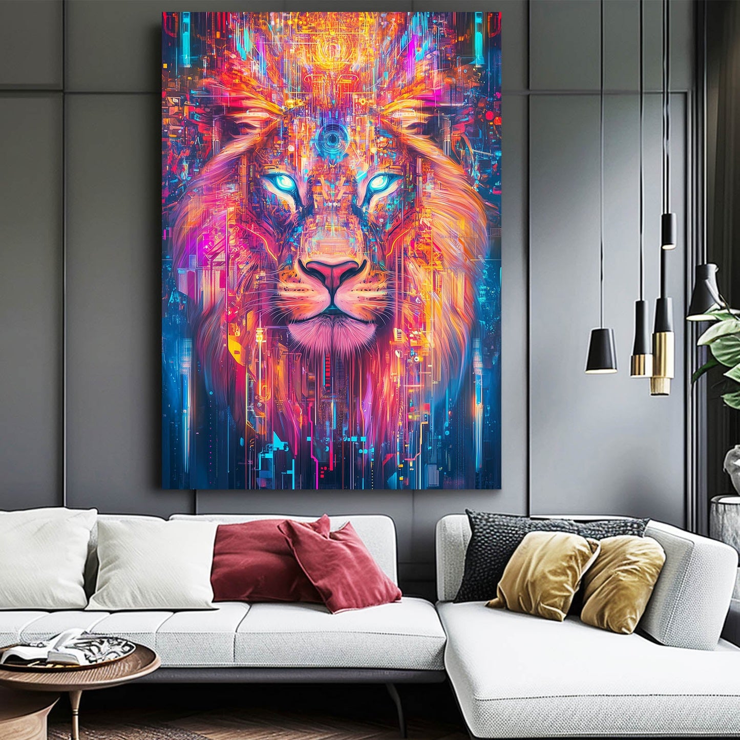 Lion Face Art