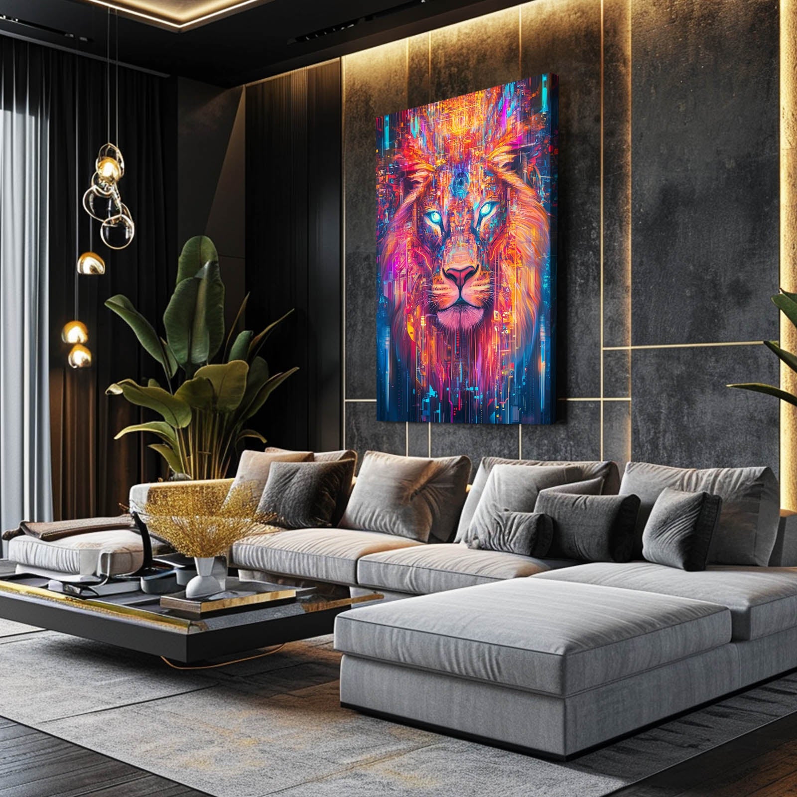Lion Face Art