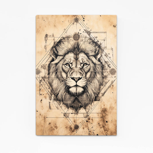 Lion Face Line Art