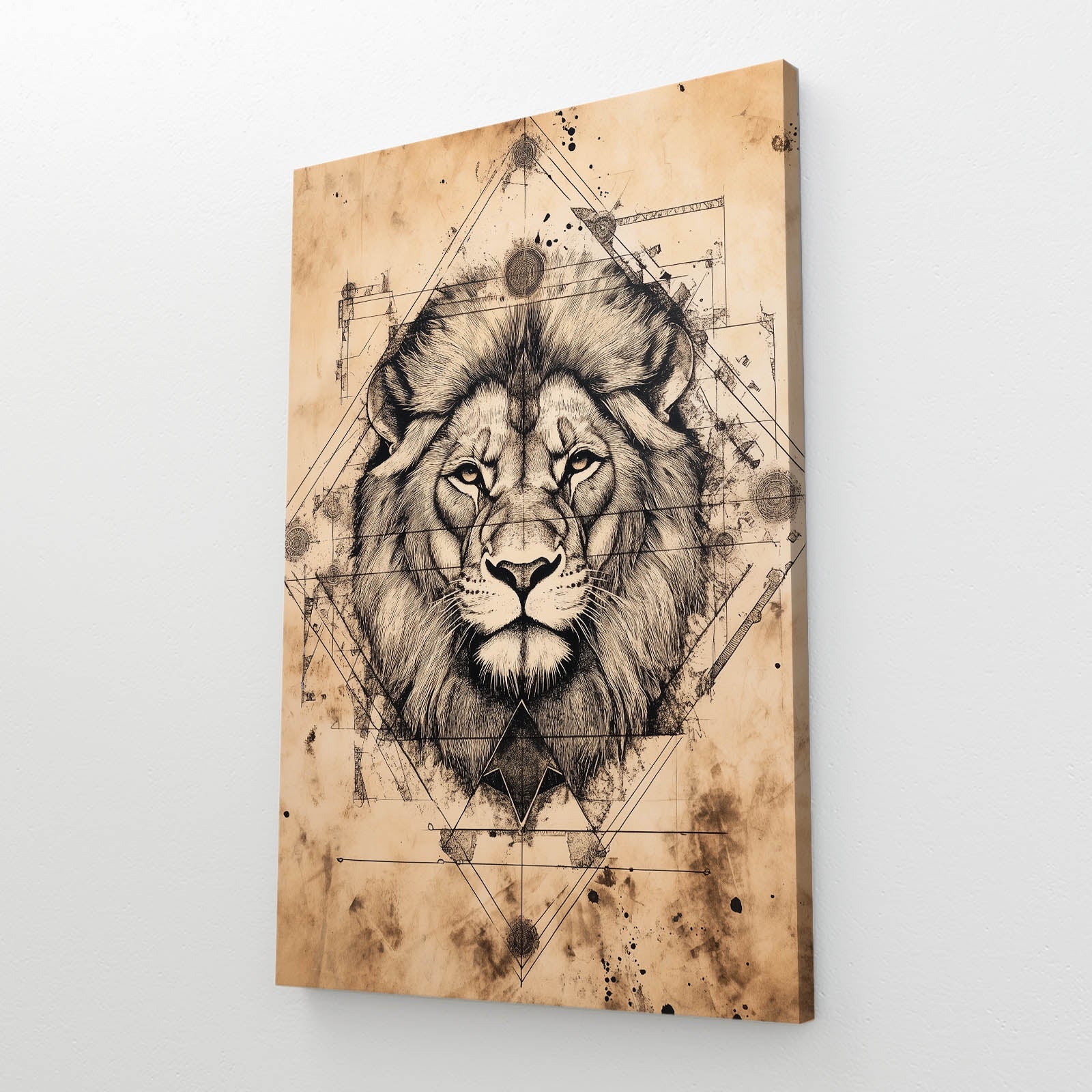 Lion Face Line Art