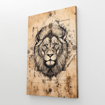 Lion Face Line Art