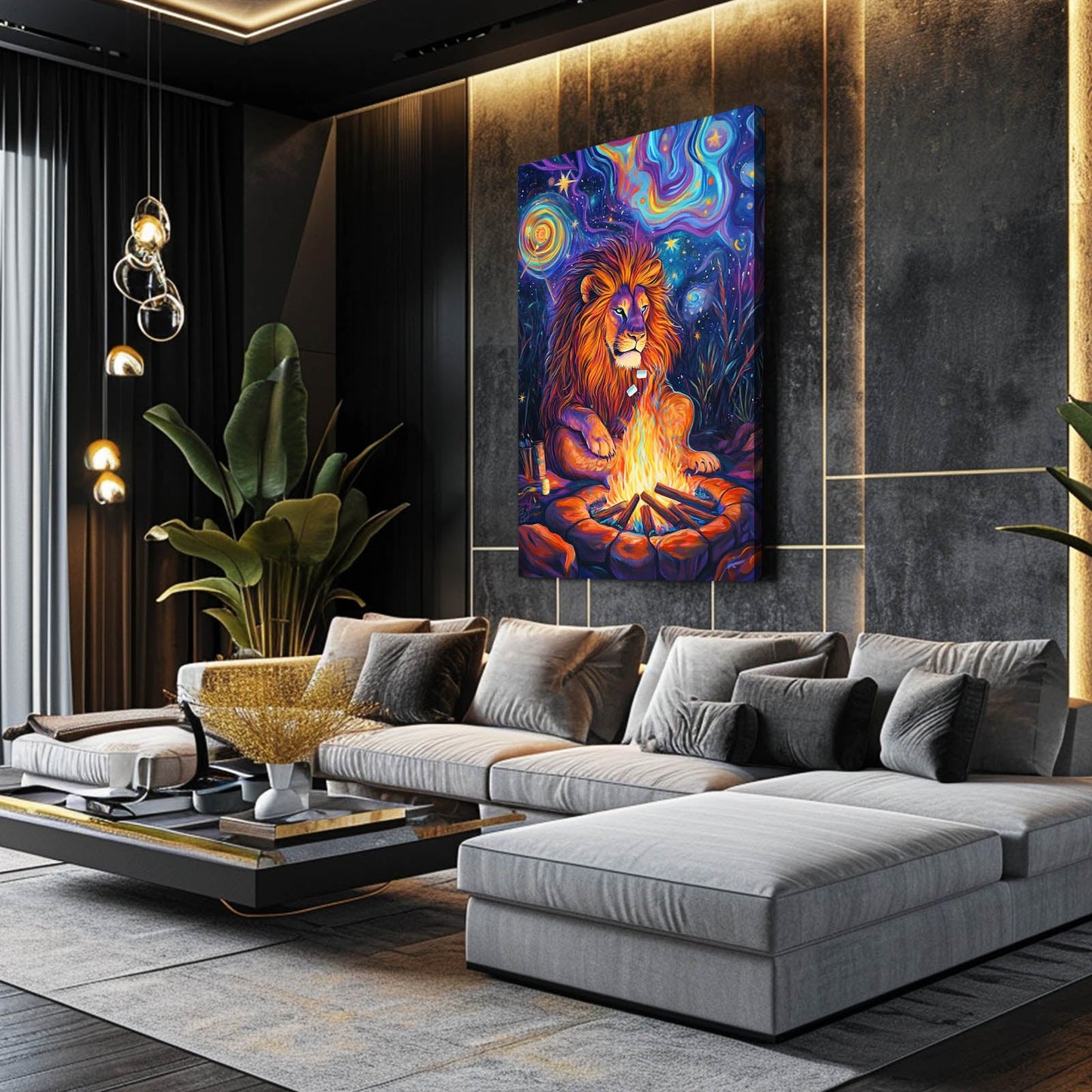 Lion Fire Art