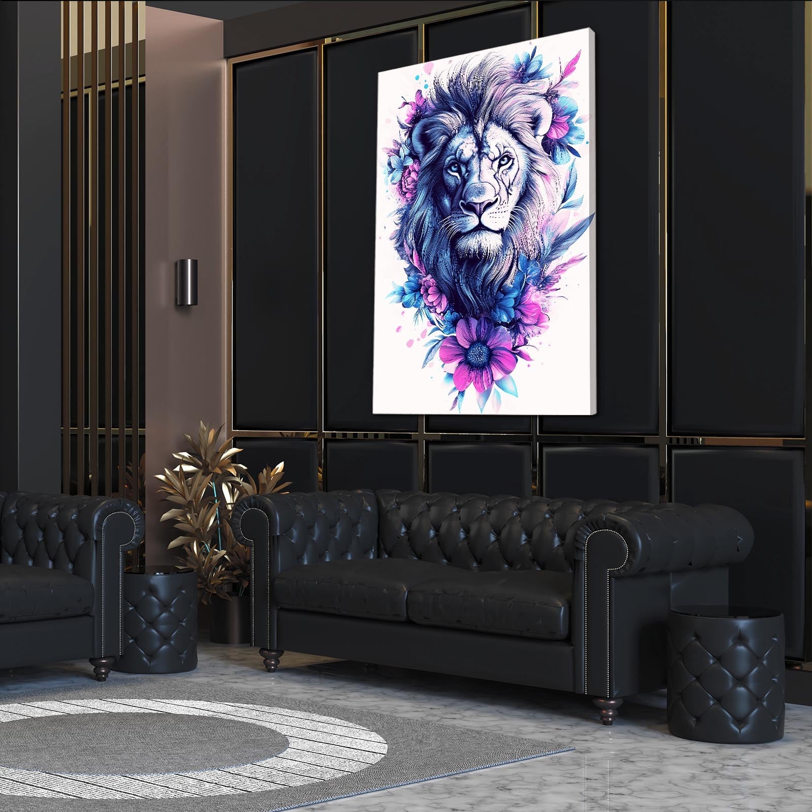 Lion Floral Art