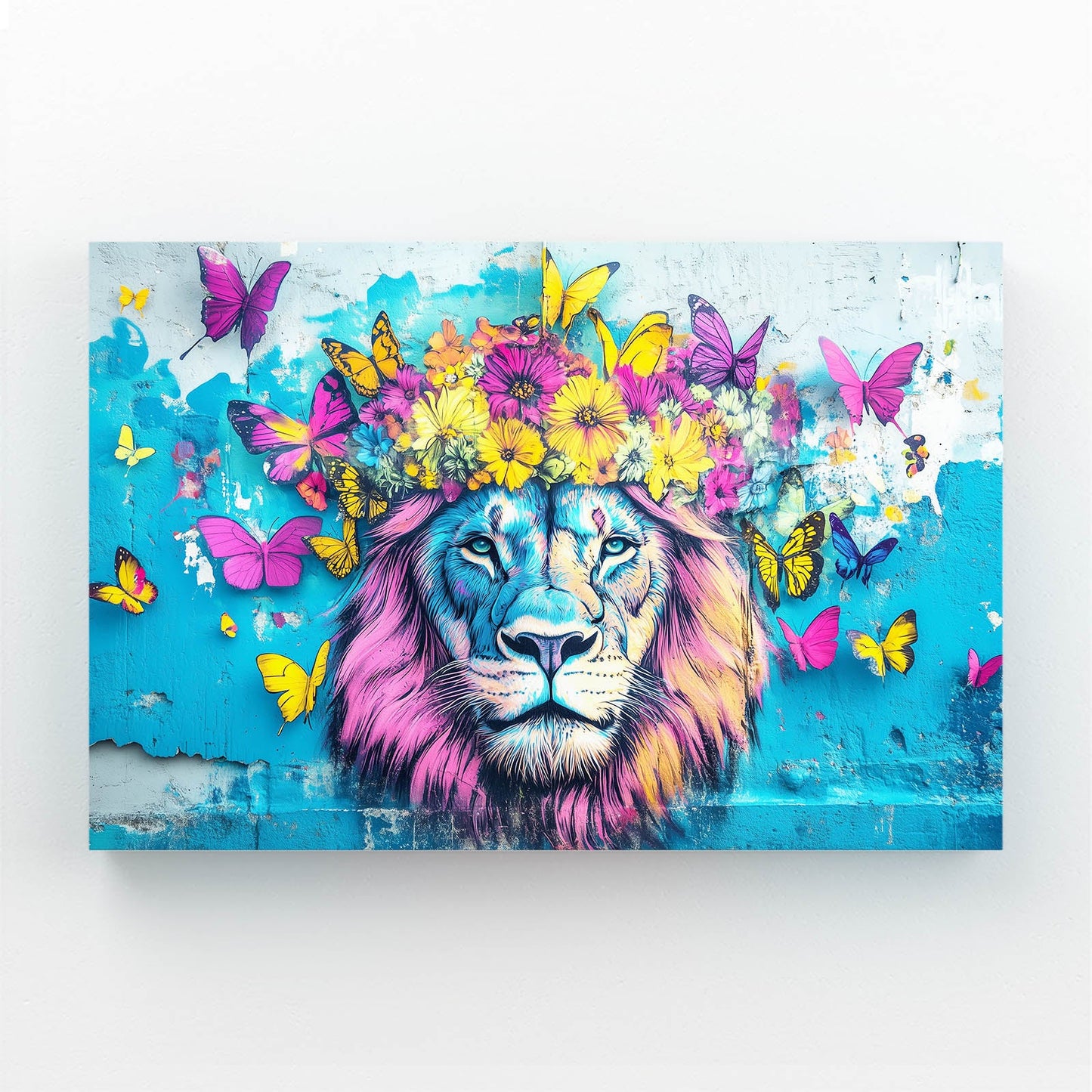 Lion Floral Canvas