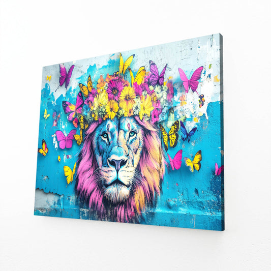 Lion Floral Canvas
