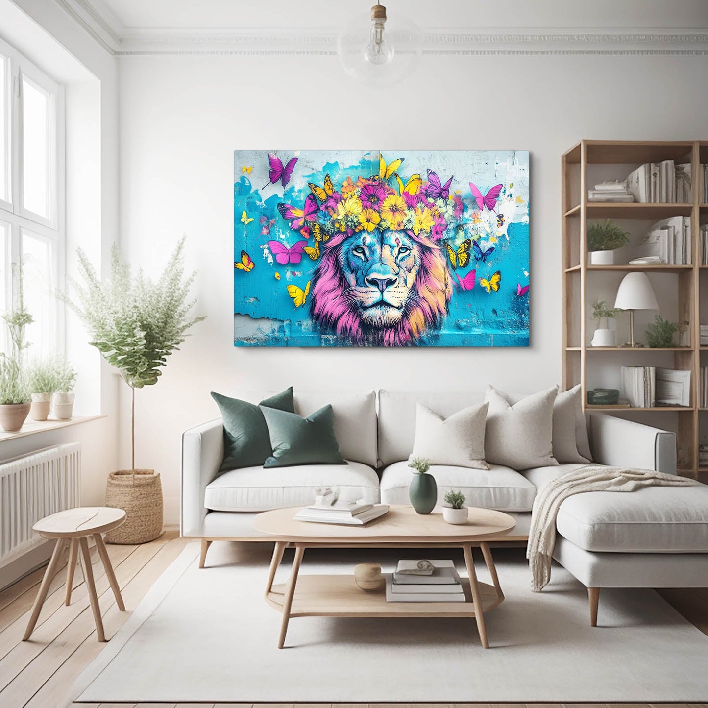 Lion Floral Canvas